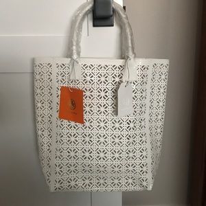 NEW TORY BURCH PVC Tote Ivory